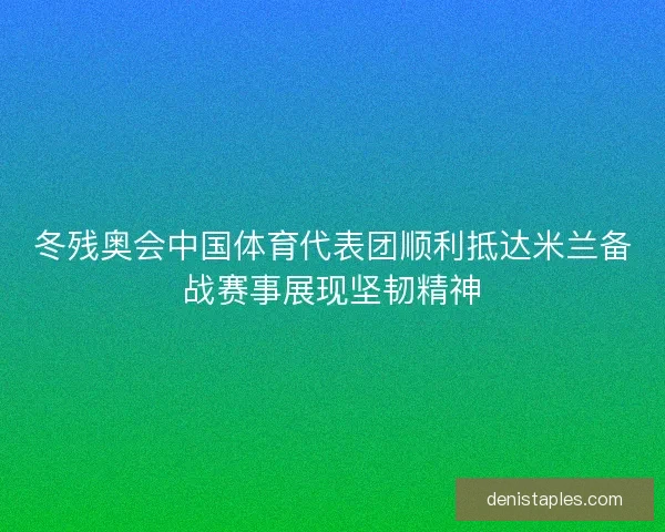 冬残奥会中国体育代表团顺利抵达米兰备战赛事展现坚韧精神