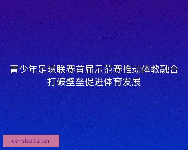 青少年足球联赛首届示范赛推动体教融合打破壁垒促进体育发展